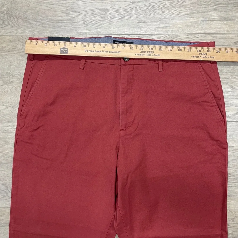 Banana Republic Mason Chino Pants Mens 38x32 Soho Rust Red Stretch S/338337